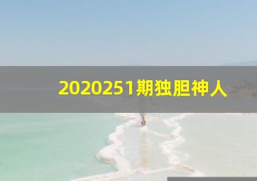 2020251期独胆神人