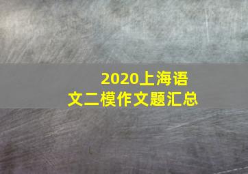 2020上海语文二模作文题汇总