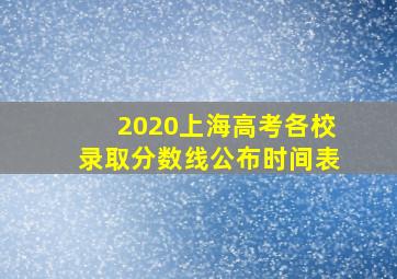 2020上海高考各校录取分数线公布时间表