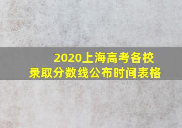 2020上海高考各校录取分数线公布时间表格