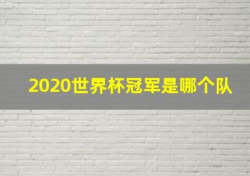 2020世界杯冠军是哪个队