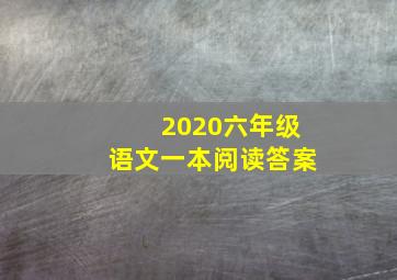 2020六年级语文一本阅读答案