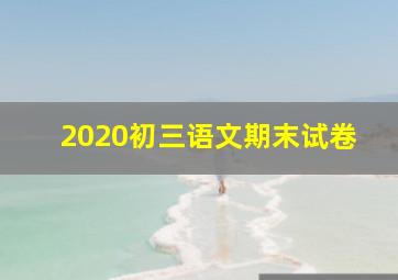 2020初三语文期末试卷