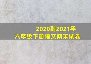 2020到2021年六年级下册语文期末试卷