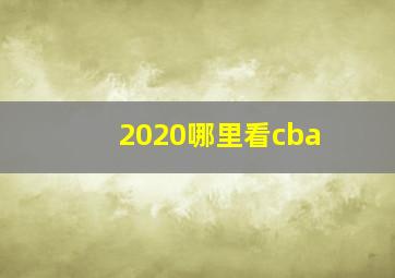 2020哪里看cba