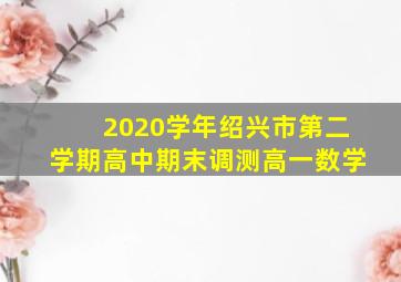 2020学年绍兴市第二学期高中期末调测高一数学