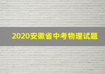 2020安徽省中考物理试题