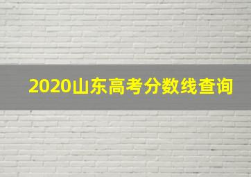 2020山东高考分数线查询