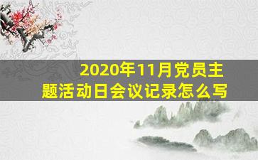 2020年11月党员主题活动日会议记录怎么写