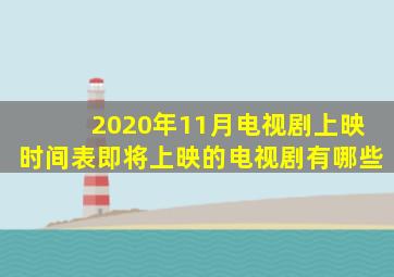 2020年11月电视剧上映时间表即将上映的电视剧有哪些