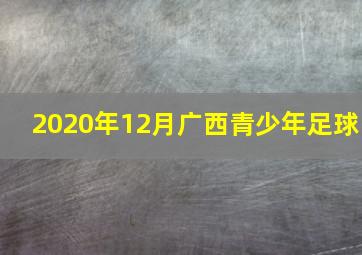 2020年12月广西青少年足球