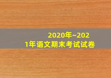 2020年~2021年语文期末考试试卷