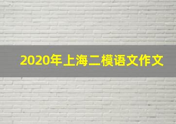 2020年上海二模语文作文