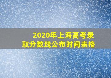 2020年上海高考录取分数线公布时间表格