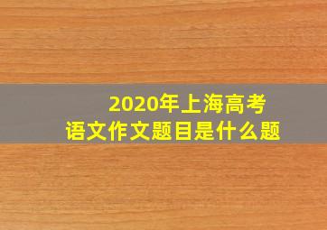 2020年上海高考语文作文题目是什么题