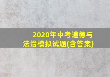 2020年中考道德与法治模拟试题(含答案)