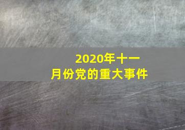 2020年十一月份党的重大事件