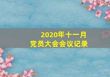 2020年十一月党员大会会议记录