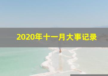 2020年十一月大事记录