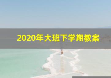 2020年大班下学期教案