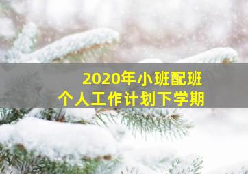 2020年小班配班个人工作计划下学期