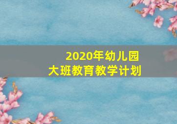 2020年幼儿园大班教育教学计划