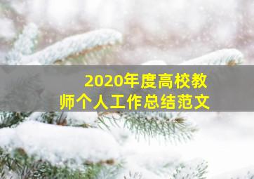 2020年度高校教师个人工作总结范文