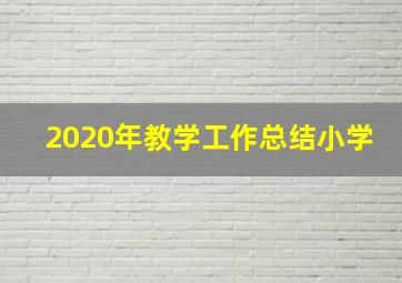 2020年教学工作总结小学