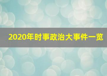 2020年时事政治大事件一览