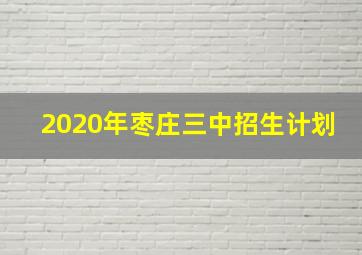 2020年枣庄三中招生计划