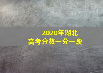 2020年湖北高考分数一分一段