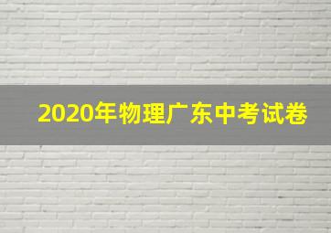 2020年物理广东中考试卷