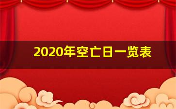 2020年空亡日一览表