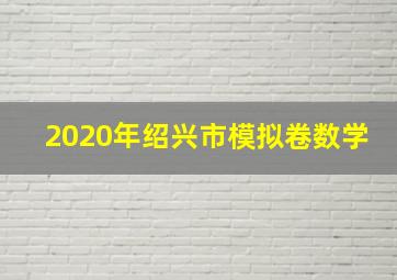 2020年绍兴市模拟卷数学