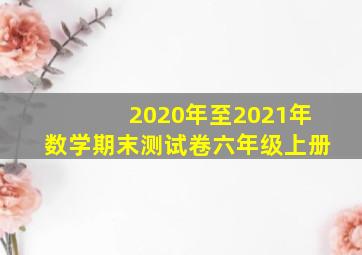 2020年至2021年数学期末测试卷六年级上册