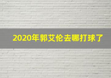 2020年郭艾伦去哪打球了