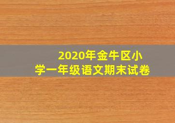 2020年金牛区小学一年级语文期末试卷