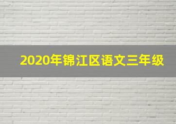 2020年锦江区语文三年级