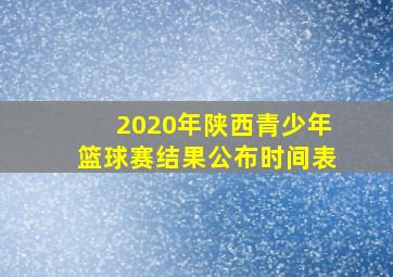 2020年陕西青少年篮球赛结果公布时间表