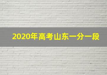 2020年高考山东一分一段