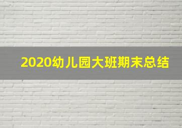 2020幼儿园大班期末总结