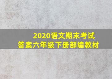 2020语文期末考试答案六年级下册部编教材