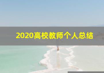 2020高校教师个人总结