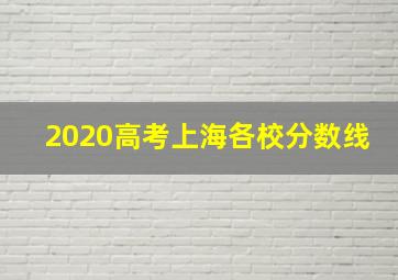 2020高考上海各校分数线