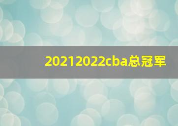 20212022cba总冠军