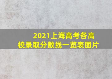 2021上海高考各高校录取分数线一览表图片