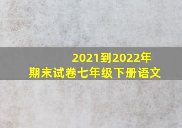 2021到2022年期末试卷七年级下册语文