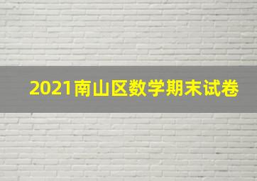 2021南山区数学期末试卷