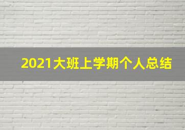 2021大班上学期个人总结