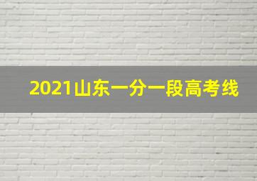 2021山东一分一段高考线